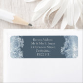 Vorstige Blauwe Winter Huwelijk Custom Etiket (Insitu)