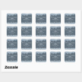 Vorstige Blauwe Winterhuwelijk Custom Vierkante Sticker (Vel)