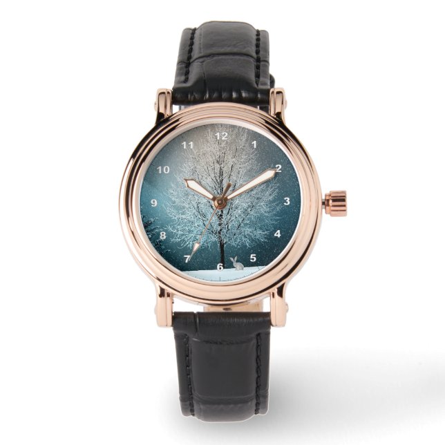 Vorstige boom in de avond horloge (Voorkant)