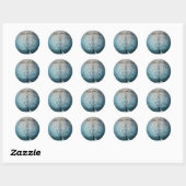 Vorstige boom in de avond ronde sticker (Vel)