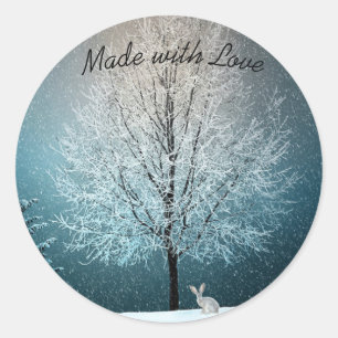 Vorstige boom in de avond ronde sticker