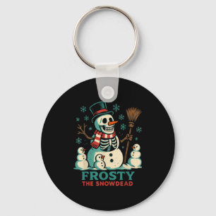 Vorstige Dode Sneeuwshirt Skelet Sneeuwman Humor X Sleutelhanger