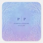 Vorstige Lavendel Periwinkle Ethische Boom Boog Vierkante Sticker (Voorkant)