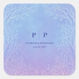 Vorstige Lavendel Periwinkle Ethische Boom Boog Vierkante Sticker
