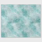 Vorstige Mint Glans Witte Glitter Patroon Cadeaupapier (Vlak)
