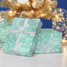 Vorstige Mint Glow Witte Glitter Patroon