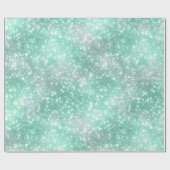 Vorstige Mint Glow Witte Glitter Patroon Cadeaupapier (Vlak)