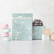 Vorstige Mint Glow Witte Glitter Patroon