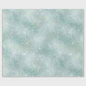 Vorstige Mint Glow Witte Glitter Patroon Cadeaupapier (Vlak)