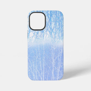 Vorstige Nevelige Bomen Babyblauw iPhone 12 Mini Hoesje