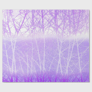 Vorstige Nevelige Bomen in Lila Lavendel Cadeaupapier