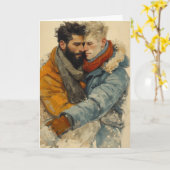 Vorstige Omhelzing Winter Kaart (Gele Bloem)