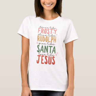 Vorstige Rudolf Kerstman Jezus Kerst T-shirt