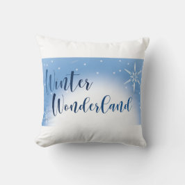 Vorstige Sereniteit: Winter Wonderland Blauw & Wit Kussen