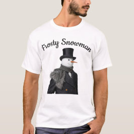 Vorstige Sneeuwman Eenvoudige Elegante Kerstsneeuw T-shirt