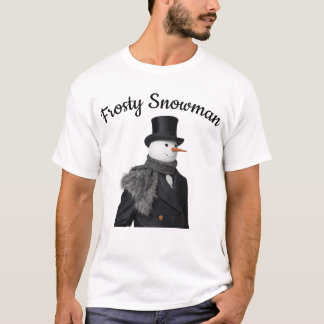 Vorstige Sneeuwman Eenvoudige Elegante Kerstsneeuw T-shirt