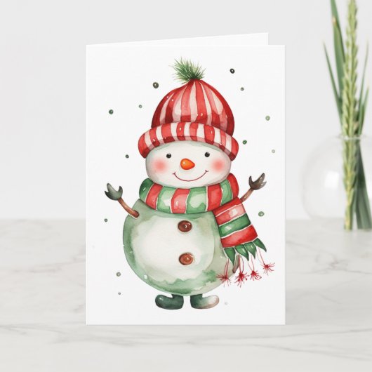 Vorstige Sneeuwman Winter Lege Kaart (Voorkant)