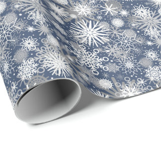 Vorstige Sneeuwvlokken Patroon Cadeaupapier
