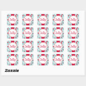 Vorstige Stippen Kerststickers Vierkante Sticker (Vel)