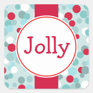 Vorstige Stippen Kerststickers Vierkante Sticker