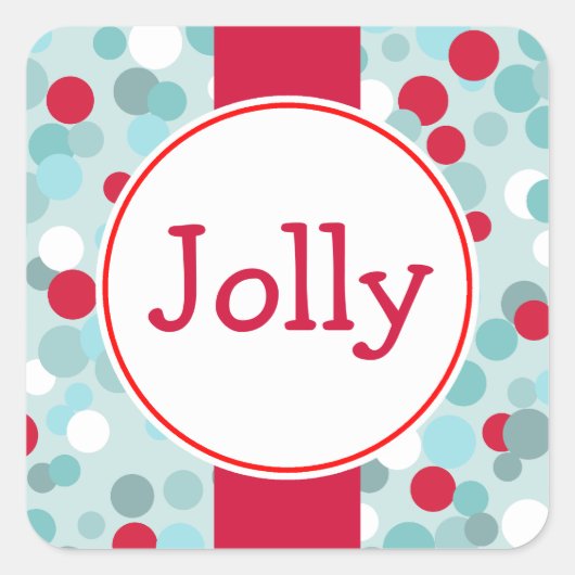 Vorstige Stippen Kerststickers Vierkante Sticker (Voorkant)