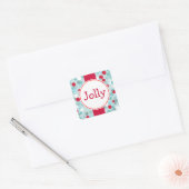 Vorstige Stippen Kerststickers Vierkante Sticker (Envelop)