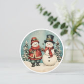 Vorstige vrienden  feestdagenkaart (Staand voorkant)