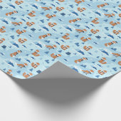 Vorstige Winter Vossen Cadeaupapier (Hoek)
