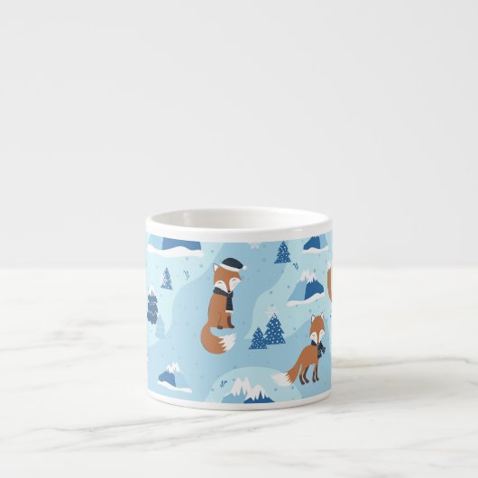 Vorstige Winter Vossen Espresso Kop (Voorkant)