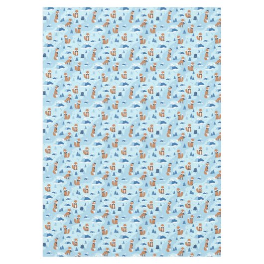 Vorstige Winter Vossen Tafelkleed (Voorkant)