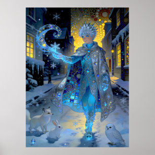 Vorstmaker van een Maanverlichte Straat – Een Wint Poster