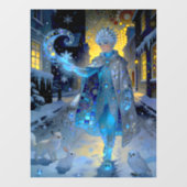 Vorstmaker van een Maanverlichte Straat – Een Wint Raamsticker (Vel)