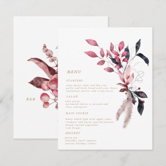 vorstrode winterfloral Weddennemkaart Kaart (Voorkant / Achterkant)