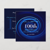 Vortex 100th Birthday Celebration Invitation Kaart (Voorkant / Achterkant)