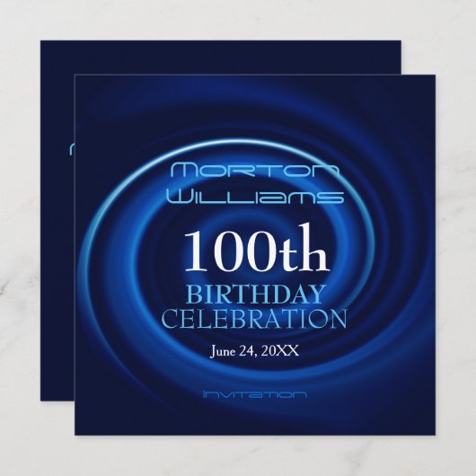 Vortex 100th Birthday Celebration Invitation Kaart (Voorkant / Achterkant)