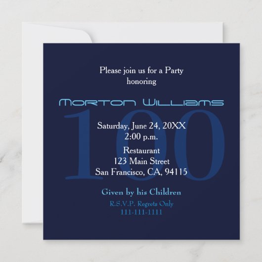 Vortex 100th Birthday Celebration Invitation Kaart (Achterkant)