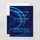 Vortex 100th Birthday Save the Date Briefkaart (Voorkant / Achterkant)