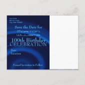 Vortex 100th Birthday Save the Date Briefkaart (Achterkant)