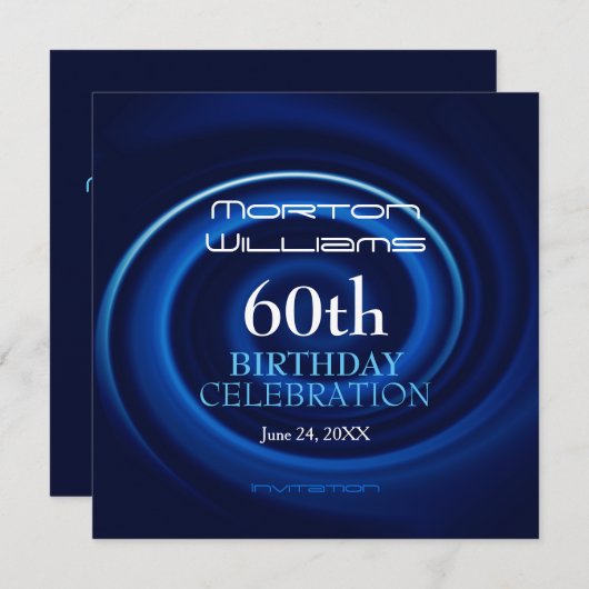 Vortex 60th Birthday Celebration Invitation Kaart (Voorkant / Achterkant)