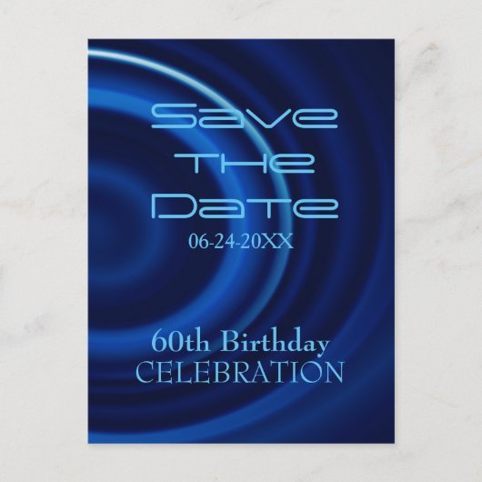 Vortex 60th Birthday Save the Date Briefkaart (Voorkant)