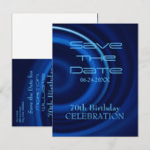 Vortex 70th Birthday Save the Date Briefkaart (Voorkant / Achterkant)