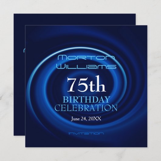 Vortex 75th Birthday Celebration Invitation Kaart (Voorkant / Achterkant)