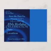Vortex 85th Birthday Save the Date Briefkaart (Achterkant)