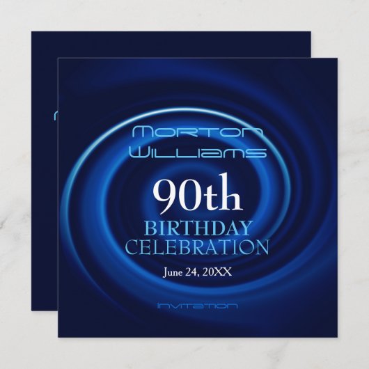 Vortex 90th Birthday Celebration Invitation Kaart (Voorkant / Achterkant)