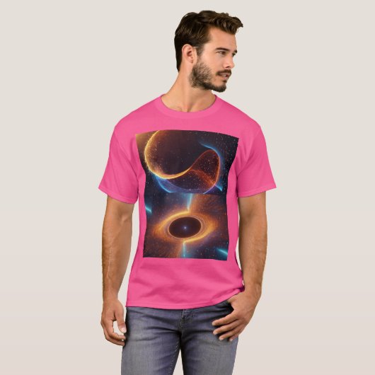 "Vortex of Energy: Particles in Hyperspace Motion" T-shirt (Voorkant volledig)