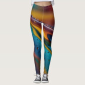 Vortex van kleuren: een Abstracte dans van olie Leggings (Voorkant)