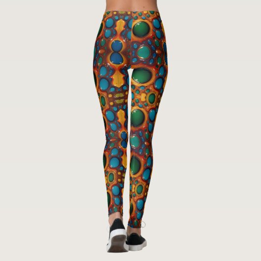 Vortex van kleuren: een Abstracte dans van olie Leggings (Achterkant)