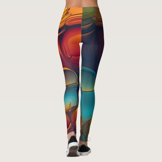 Vortex van kleuren: een Abstracte dans van olie Leggings (Achterkant)