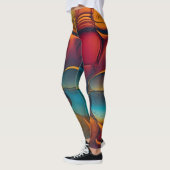 Vortex van kleuren: een Abstracte dans van olie Leggings (Links)