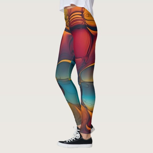 Vortex van kleuren: een Abstracte dans van olie Leggings (Links)